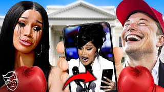 YIKES Cardi B Has Psychotic Public MELTDOWN After Humiliating Kamala Endorsement Elon Trolls Her🤣 [upl. by Anneliese]