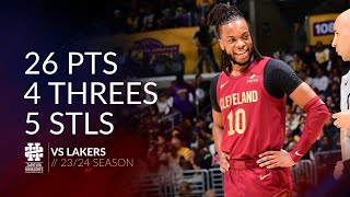 Darius Garland 26 pts 4 threes 5 stls vs Lakers 2324 season [upl. by Nylaj654]