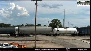 BNSF 3795 leads a manifest in Wiggins CO [upl. by Cassondra]