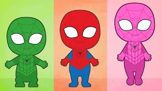 CINCO BEBES con Spiderman de Colores  Aprende los números con SPIDERMAN  Canciones infantiles [upl. by Otrebtuc]