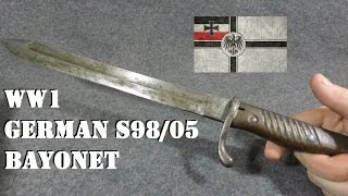 Bayonets of the World German S9805 quotButcher Bladequot Bayonet from WW1 [upl. by Niarbo549]