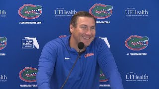 Florida Football Dan Mullen Spring Practice Update 4218 [upl. by Etnoval]