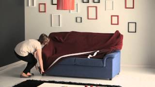 How to Put a Stretch Sofa Cover Easily [upl. by Oak764]