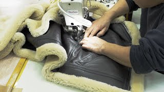 Sheepskin B3 Bomber Jacket Made by Leather Craftsman Amazing Process [upl. by Loralyn]