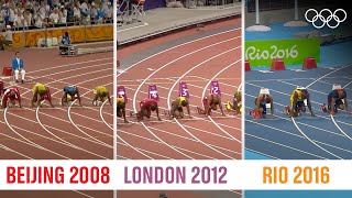 ALL Usain Bolt 🇯🇲100m Finals at the same time [upl. by Prud]