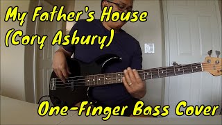 quotFathers Housequot Cory Asbury One Finger Bass Cover With ONSCREEN NOTES [upl. by Yci239]