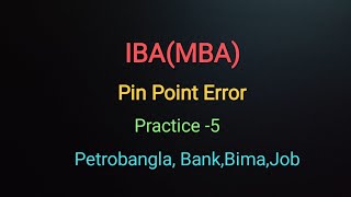 Pin Point ErrorP5IBAMBA।।Bangla PetrobanglaGasBankBima [upl. by Netsud]