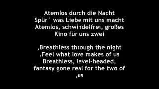 Helena Fischer Atemlos Lyrics english translations [upl. by Dukie503]