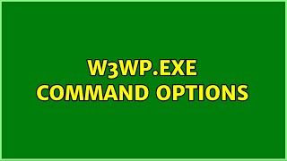 w3wpexe Command Options [upl. by Cordelie]