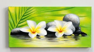 step by step acrylic painting on canvas for beginners  Nature scenery painting  easy panting [upl. by Nylareg]