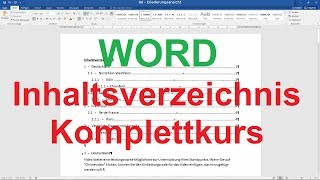 Word Inhaltsverzeichnis erstellen  formatieren Nummerierung bearbeiten Tutorial Kurs [upl. by Annahsad]