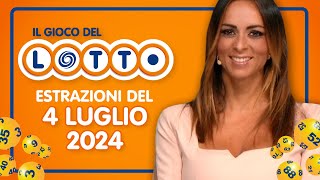 Estrazione in diretta del Gioco del Lotto e del Simbolotto di giovedì 4 Luglio 2024 [upl. by Bernadina]