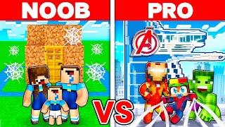 Having a NOOB vs PRO SUPERHERO Family In Minecraft [upl. by Abisia]