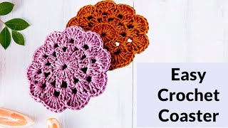 How to Crochet a Coaster  Quick and easy crochet coaster tutorial 2024 [upl. by Mazman277]