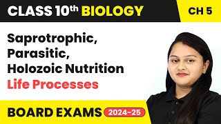 Saprotrophic Parasitic Holozoic Nutrition  Life Processes  Class 10 Biology Chapter 5  CBSE [upl. by Llibyc]