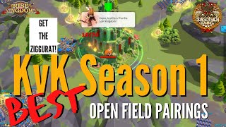 KvK Season 1 BEST OPEN FIELD PAIRINGS FOR ALL TROOP TYPES  Rise of Kingdoms [upl. by Oloap]