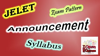 JELET Online Coaching AnnouncementJELET Exam PreparationSyllabusExam PatternThe Open Classroom [upl. by Laverna812]