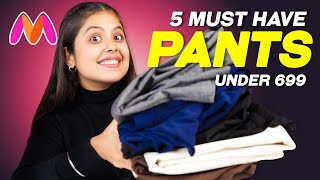 Best BootcutStraight Fit Pants For Women Under 699 on Myntra  Pants Haul 2024  One Chance Women [upl. by Stevana]