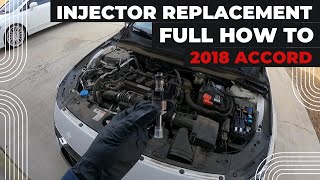 How to replace injectors Honda Accord 15 turbo Earthdreams 2018 DIY [upl. by Aicirtel223]