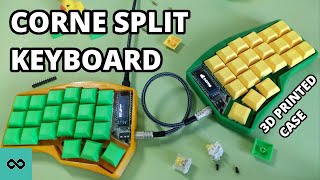 Corne Split Keyboard Build  Gateron Yellow DSA 3D Printed Case [upl. by Galasyn]