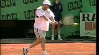 ANDRE AGASSI BACKHAND SLOW MOTION [upl. by Jaymie717]