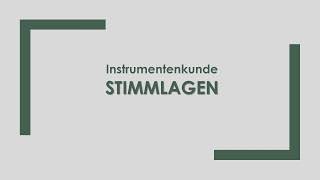 Musik Stimmlagen einfach und kurz erklärt [upl. by Anauqed377]