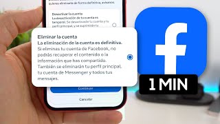 Cómo ELIMINAR cuenta de Facebook PARA SIEMPRE ❌ [upl. by Raskind]