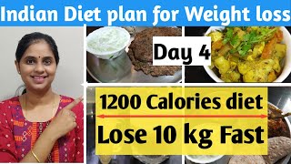 Indian diet plan for weight loss 1200 calorie diet plan  Full day diet plan for weight loss [upl. by Ri]