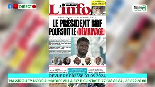 REVUE DE PRESSE 03 05 2024 [upl. by Nevaed]