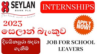 Seylan Bank Internship Vacancies 2023 [upl. by Cailean22]