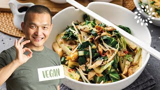 Salat aus Pak Choi und Pilzen Rezept  Vegan [upl. by Audwin]