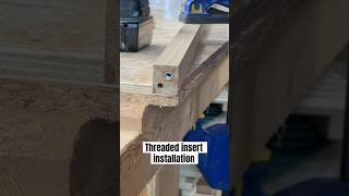 threaded insert installation woodworker hardware joinery furnituremaker woodworkinghacks [upl. by Wilmott]