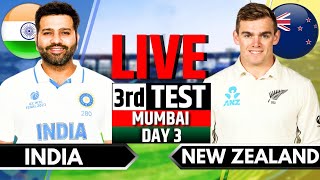 India vs New Zealand 3rd Test Day 3  IND vs NZ Live Match  Live Cricket Match Today Session 2 [upl. by Oniliuqnart987]