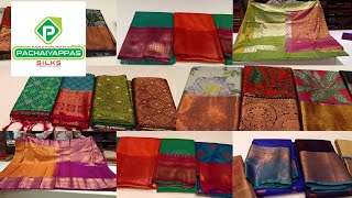 T Nagar Kanchipuram Pachaiyappas Silks ₹ 2000 To ₹5000 Fancy Saree Ikkat Semi Silks Saree [upl. by Felicie]