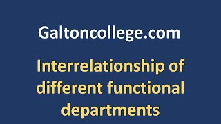 Interrelationship of different functional departments [upl. by Arsi]