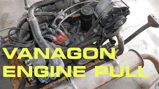 Vanagon engine pull  Subaru Vanagon Engine Swap Part 2 [upl. by Manville268]