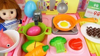 Kitchen cart and Baby Doll toys surprise eggs baby doli play [upl. by Sedinoel649]