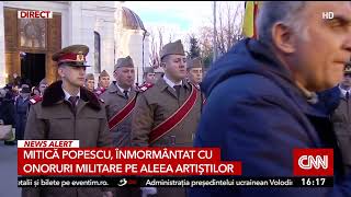 Ultimele aplauze pentru Mitică Popescu Marele actor a fost înmormântat cu onoruri militare [upl. by Cooperstein]