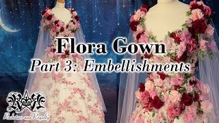 Adding Floral Appliques amp Cape Sleeves To A Gown  Flora Gown Part 3 [upl. by Euphemia]