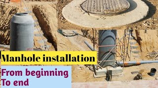 Sewer manhole installation from beginning to end [upl. by Nhor]