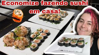 Receita de sushi e temaki para três pessoas PARTE 3  COMO ENROLAR SEU SUSHI E TEMAKI 5 sabores [upl. by Ylrehs]