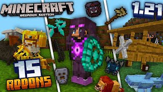 Los 15 MEJORES ADDONSMODS SURVIVAL para MINECRAFT PEBEDROCK 121 [upl. by Wilkens]