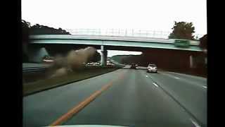 Extra Footage of 675 wreck Car goes airborne 100 mph crash hits bridge caught in Ohio [upl. by Dalohcin]