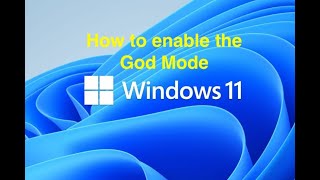 God Mode windows 11 [upl. by Ailegna]