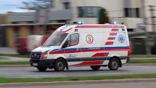 MEGA HORN Ambulans S Agamed Trans alarmowo Modlińską w Warszawie 18042015 [upl. by Ydnor715]