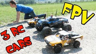 3 RC CARS WITH FPV SETUP  3 VOITURE RC PILOTEES EN IMMERSION  RUNCAM ONBOARD [upl. by Raamal]