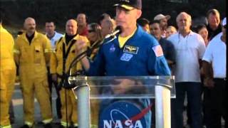 STS135 Space Shuttle Atlantis  Post Landing Remarks [upl. by Alyhs]