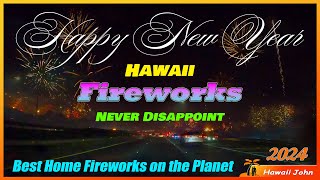 2024 New Years Fireworks in Hawaii 🌈 Happy New Year 🎉 Waipahu Oahu Hawaii 5K [upl. by Aneles484]