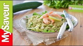 Salade de céréales au pesto citron vert et gambas La Bonne Cuisine des Blogs [upl. by Conley]