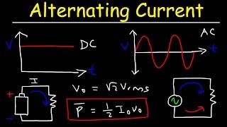 Alternating Current vs Direct Current  Rms Voltage Peak Current amp Average Power of AC Circuits [upl. by Marni]